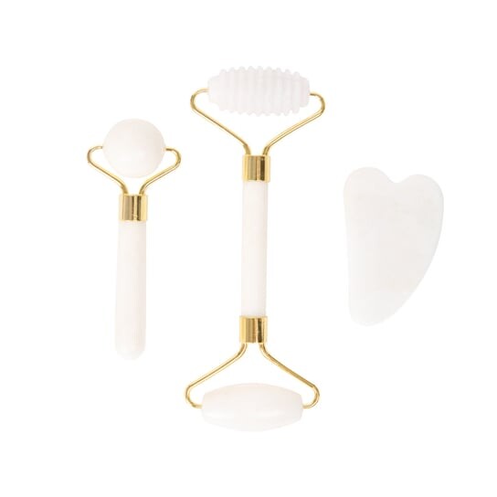 

Хомла, Набор светящихся аксессуаров для массажа лица из нефрита экрю 14,5х17 см, inna