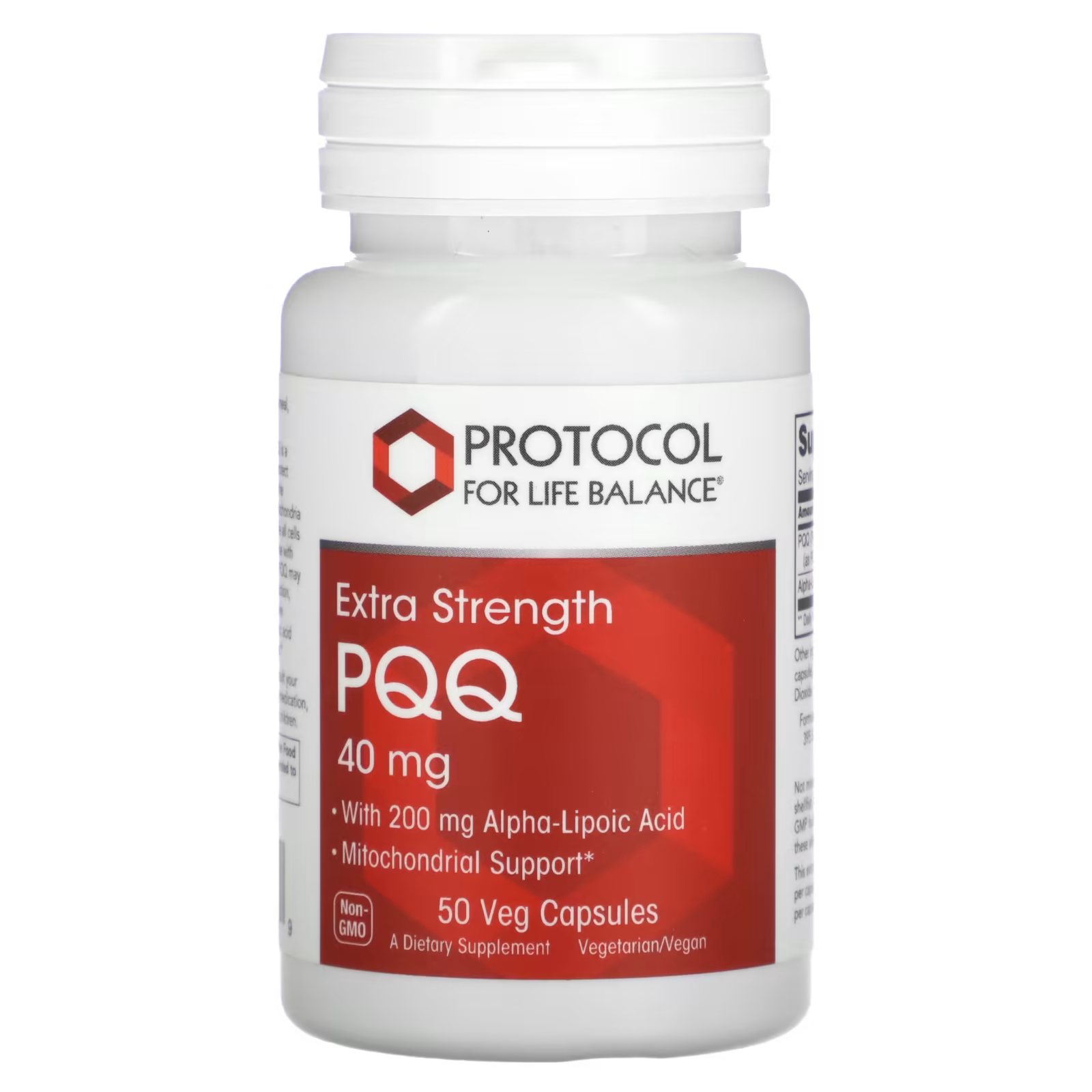 Пищевая добавка Protocol for Life Balance Pqq Extra Strength 40 мг, 50 растительных капсул protocol for life balance pqq complex 30 растительных капсул