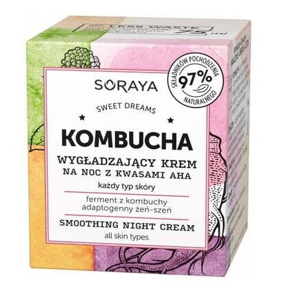 

Ночной разглаживающий крем Soraya Kombucha Z Kwasami Aha 75 мл P1, New