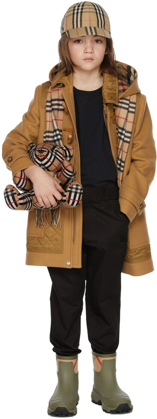

Детские черные брюки с вышивкой и монограммой Burberry