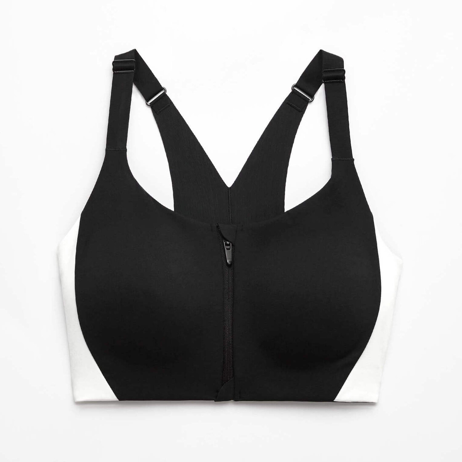 

Спортивный бюстгальтер Oysho Firm Support Compressive Blocks, черный
