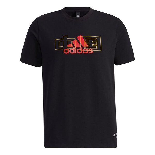 

Футболка Adidas China Tee Casual Sports Round Neck Short Sleeve Couple Style Black, Черный