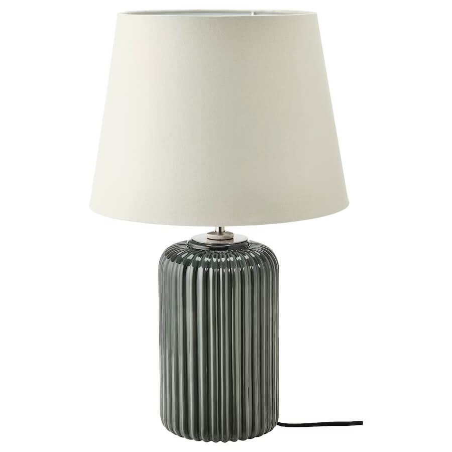 Настольная лампа Ikea Snobyar, серо-бирюзовый/серый настольная лампа фея для спальни сделай сам креативный теплый светильник льник абажур из перьев дерева свадебный декор домашний дек