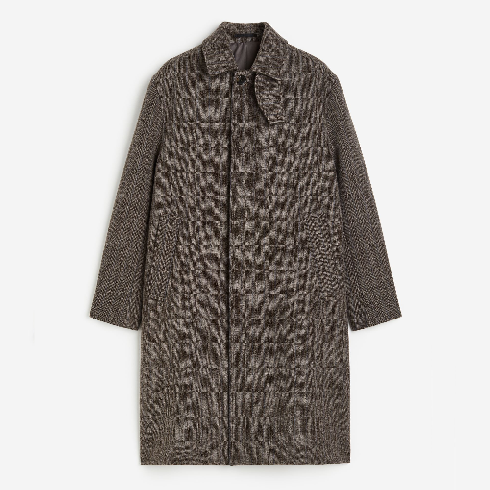 Пальто H&M Loose Fit Wool-blend Car, темно-коричневый пальто uniqlo wool blend oversized fit short коричневый