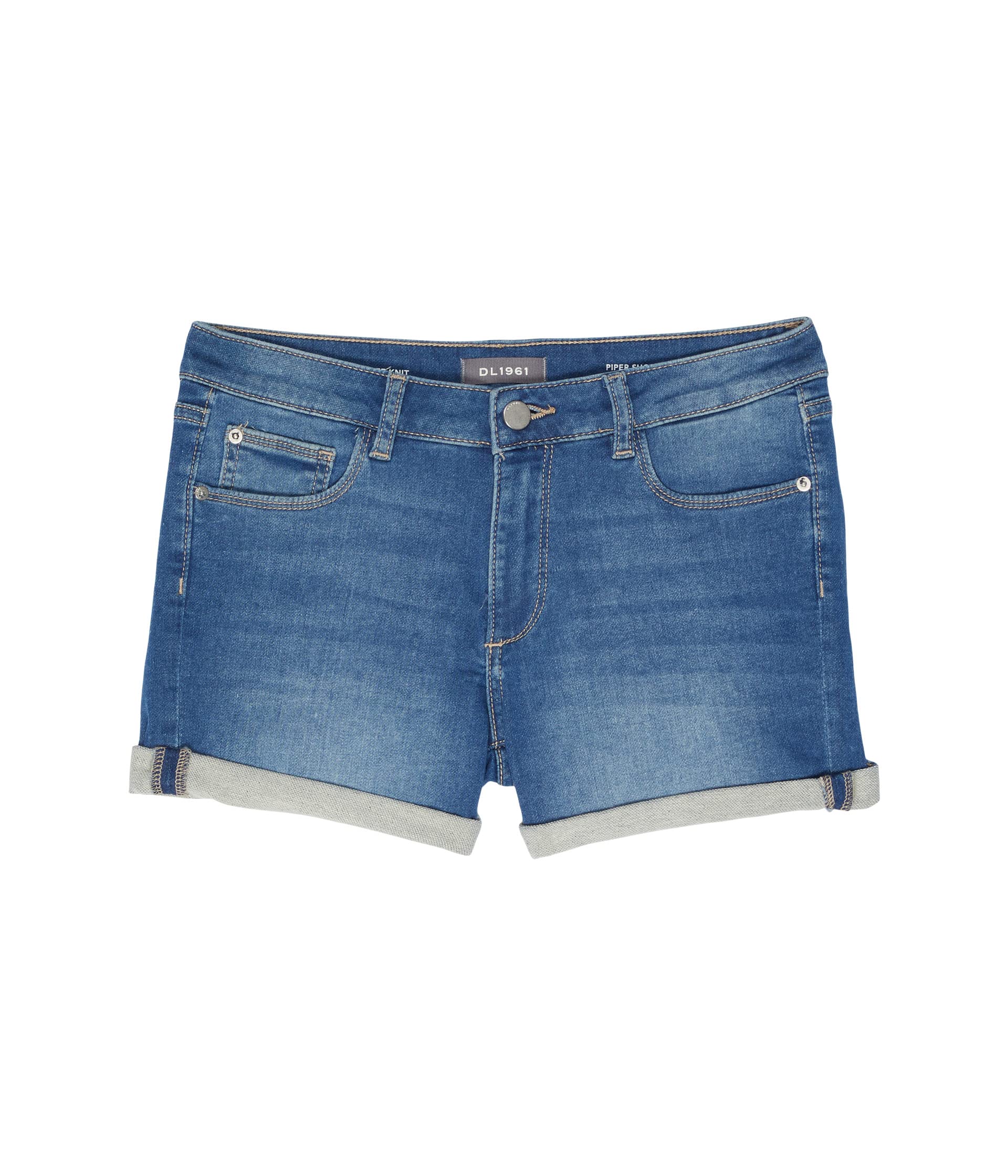 цена Шорты DL1961 Kids, Piper Knit Cuffed Shorts in Blue Bayou