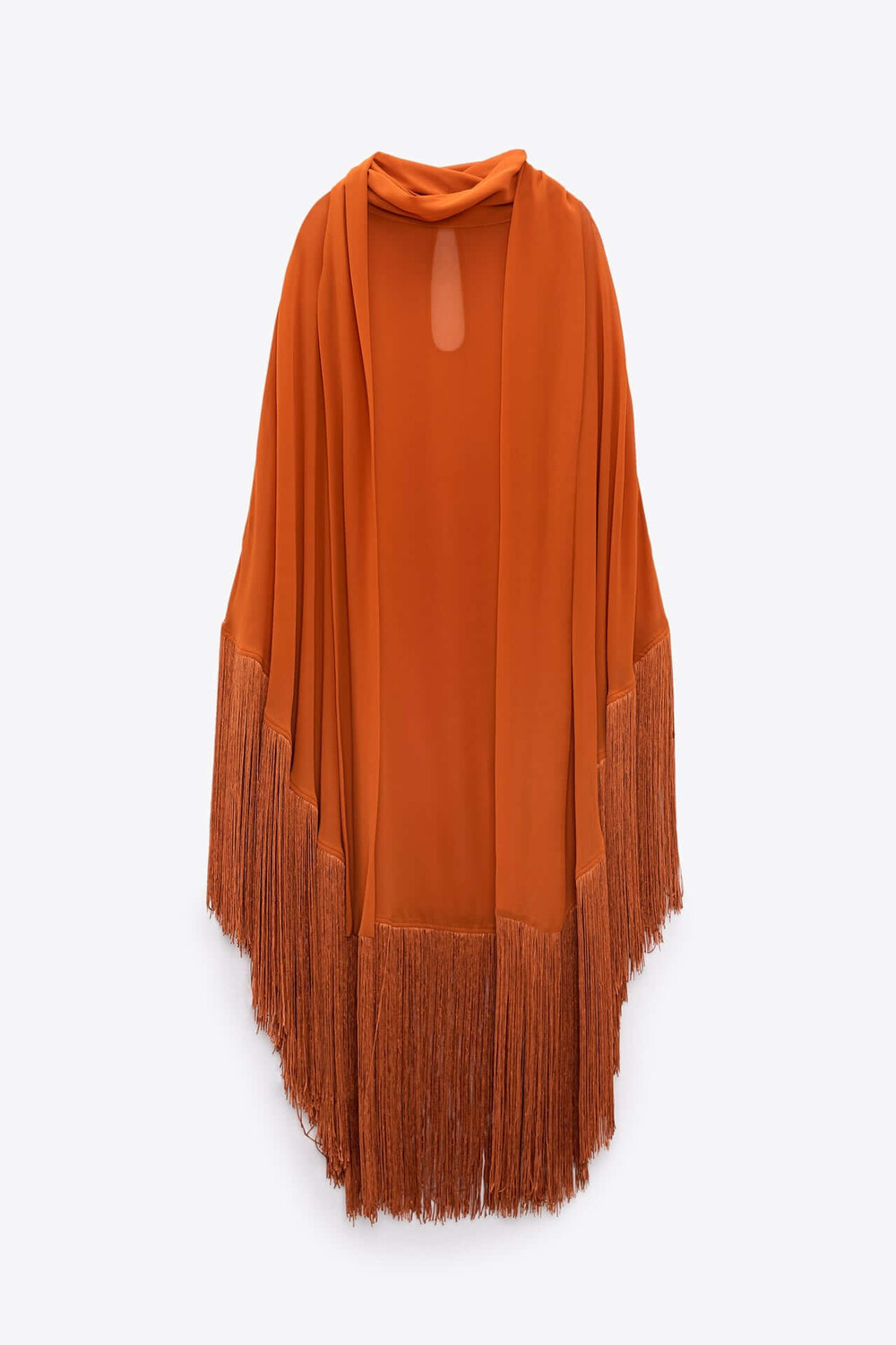 

Накидка Zara Chiffon With Fringing, оранжевый