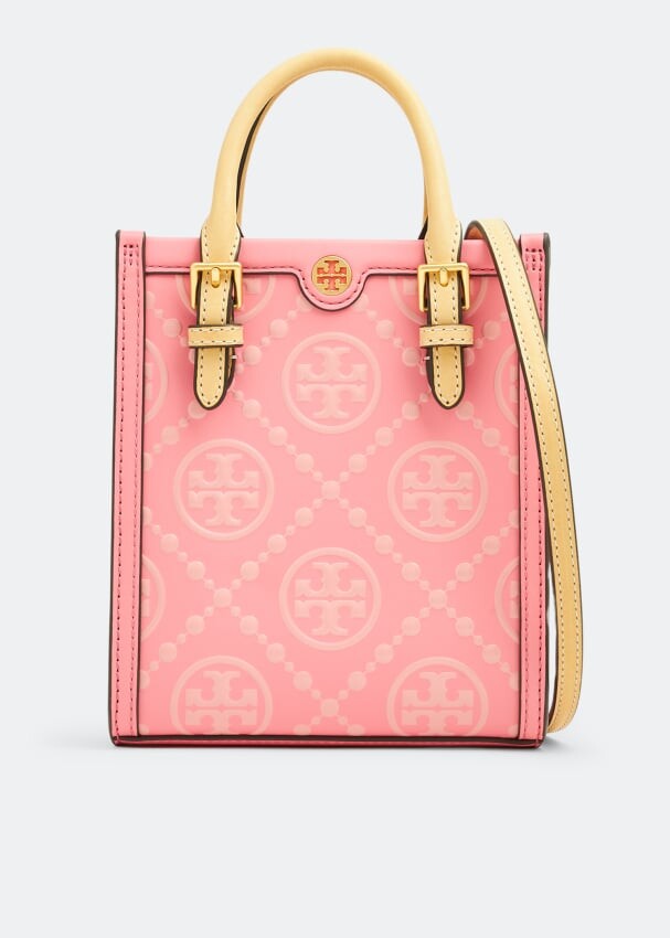 

Сумка-тоут TORY BURCH Mini Contrast T Monogram Tote Bag, розовый