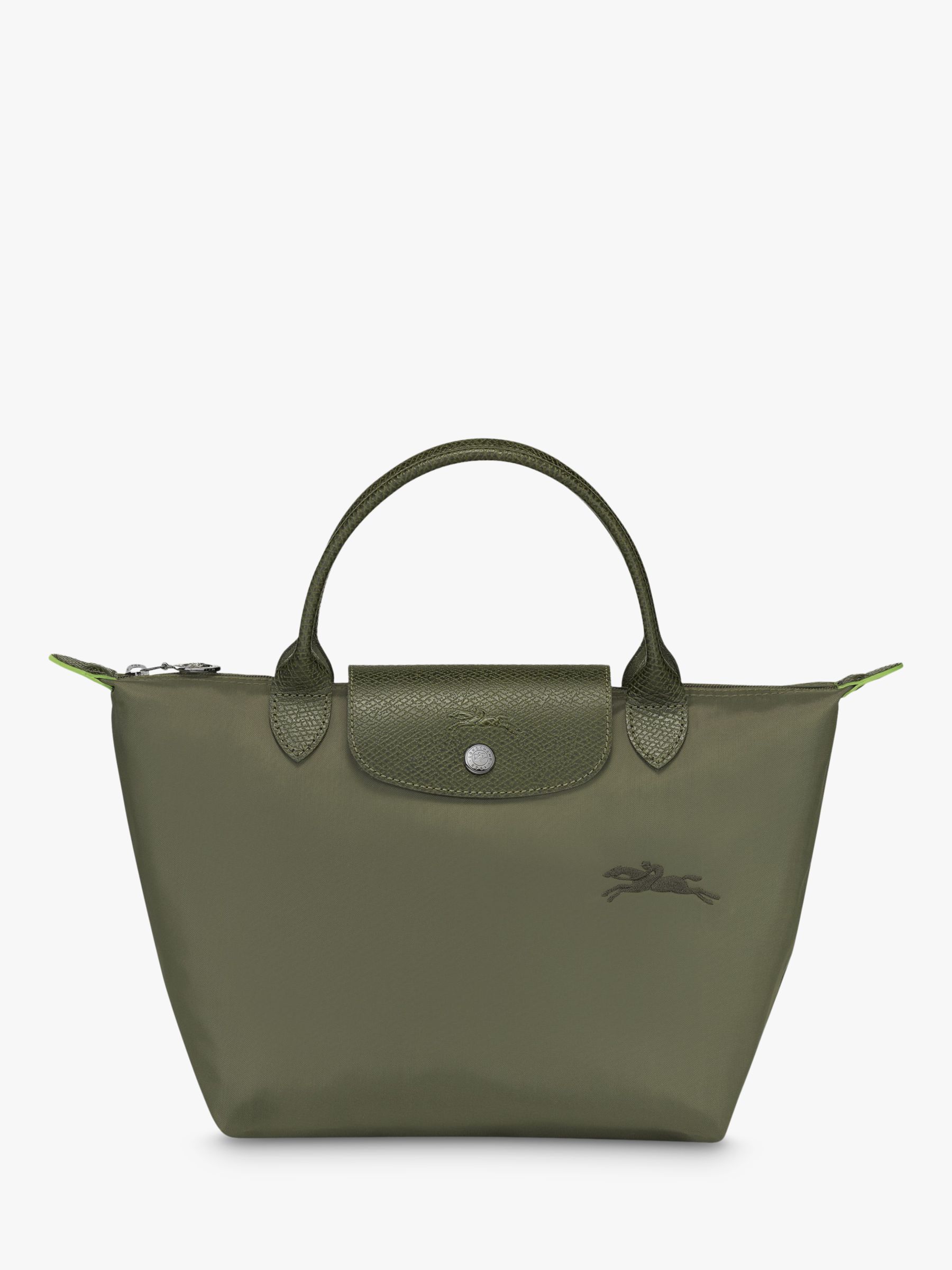 Маленькая сумка Le Pliage из переработанной ткани с ручкой сверху Longchamp, лес