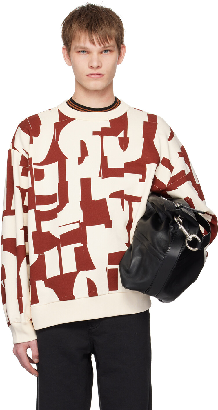 

Толстовка оверсайз цвета Burgundy & Off-White Dries Van Noten, Белый
