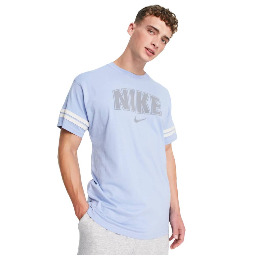 Футболка Nike With Retro Chest Print, голубой футболка nike темно дымчатого цвета с принтом на груди в стиле ретро