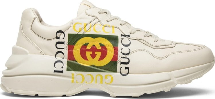 Кроссовки Gucci Rhython Leather Sneaker Square Logo, белый - фото