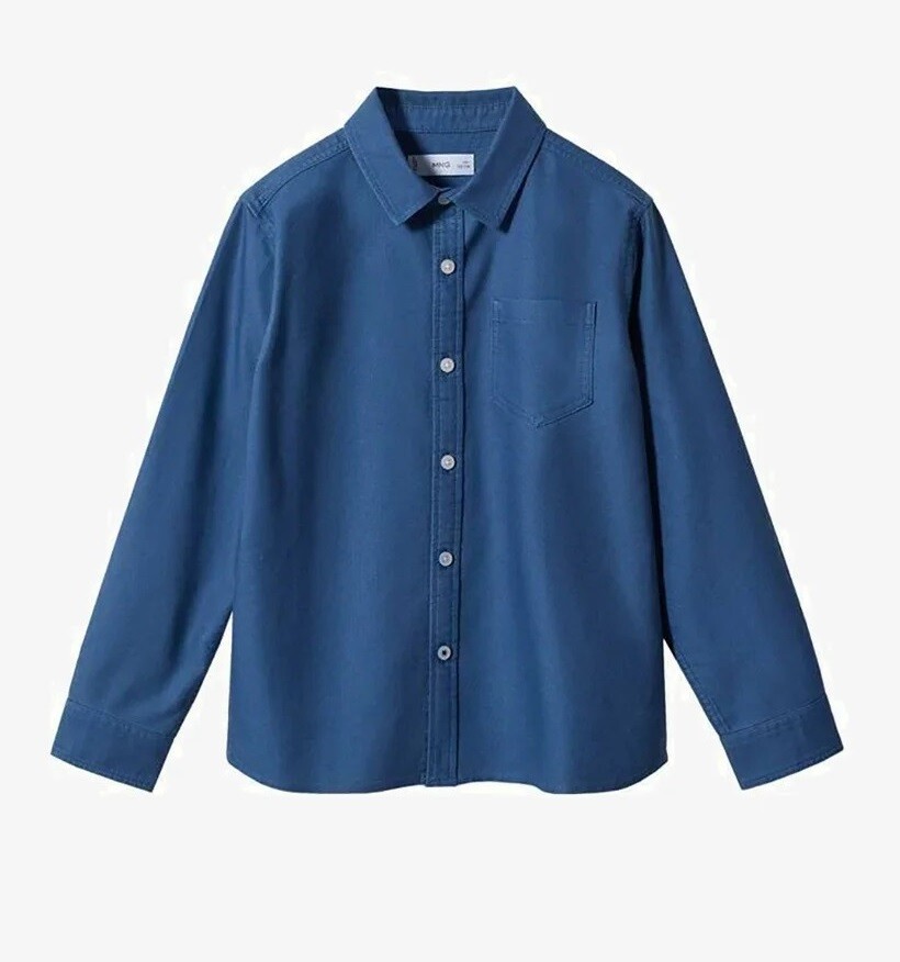 

Рубашка Mango Kids Pol, синий