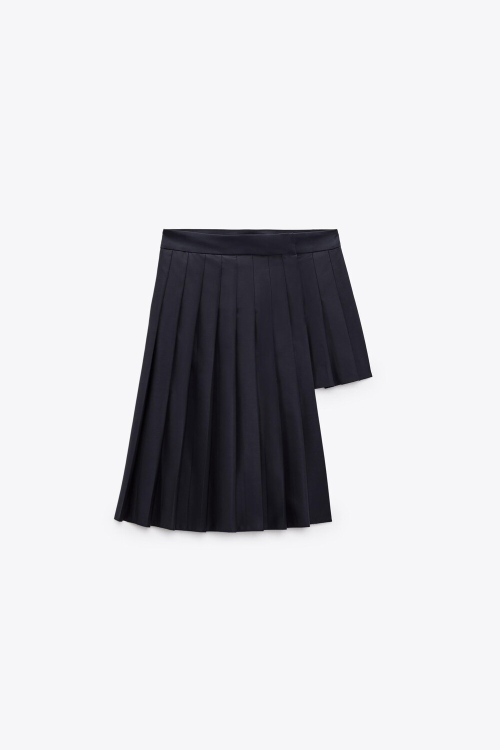 Юбка Zara Asymmetric Box Pleat, темно-синий