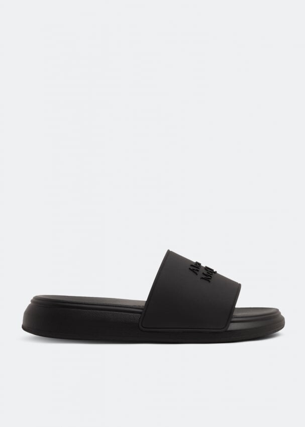 

Шлепанцы ALEXANDER MCQUEEN Logo pool slides, черный