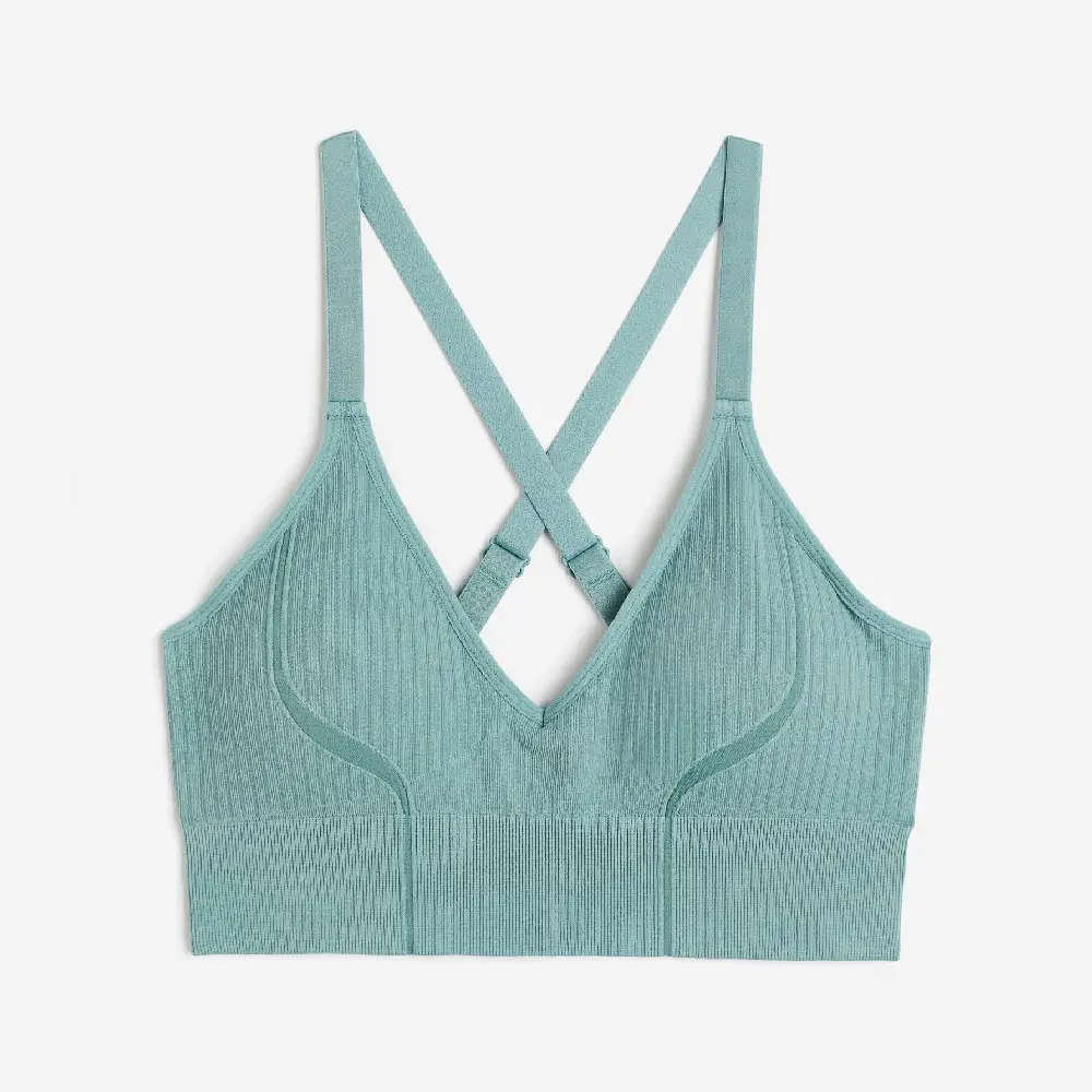 

Спортивный топ H&M DryMove Medium Support, светло-бирюзовый, Зеленый