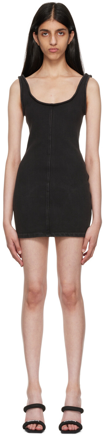 

Черное мини-платье без рукавов Alexander Wang