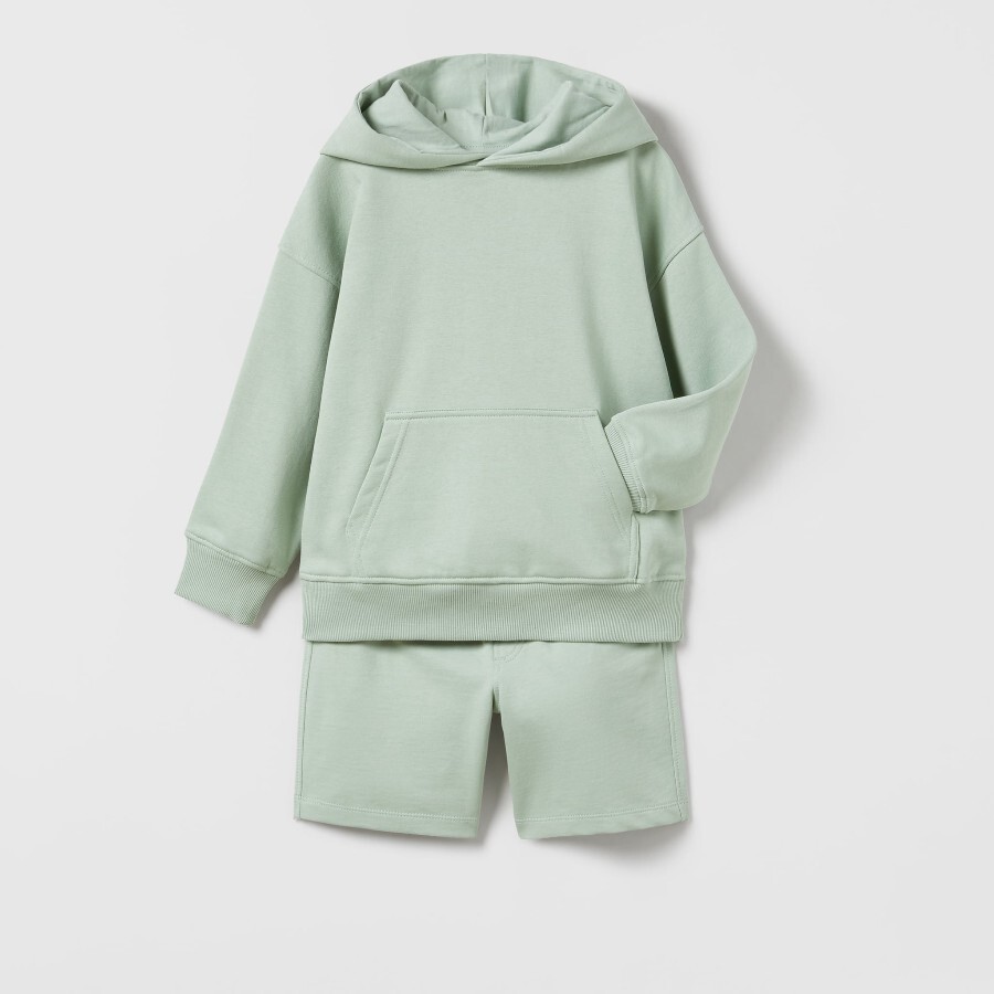 

Комплект худи + шорты-бермуды Zara Plush , 2 предмета, светло-зеленый