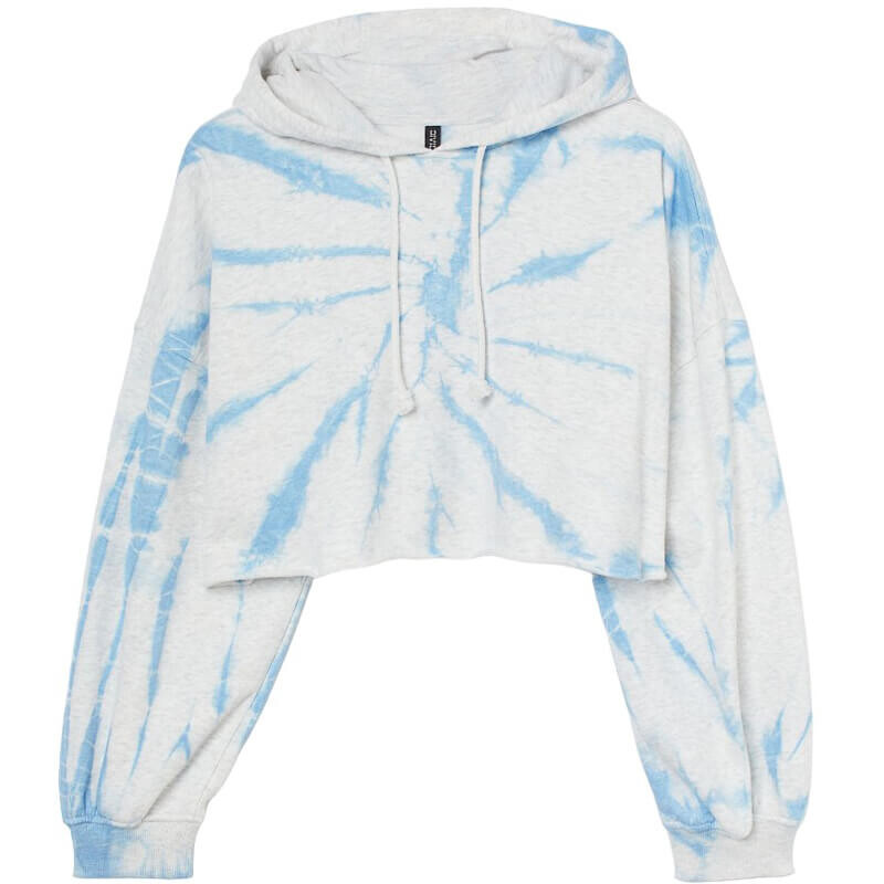 

Худи H&M+ Crop tie-dye, голубой