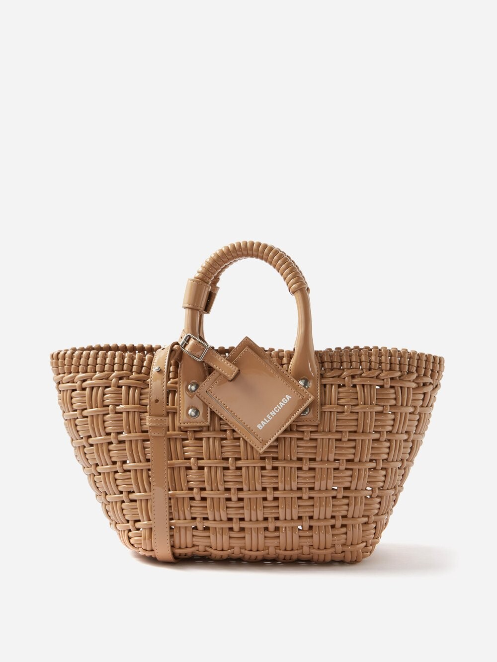 

Сумка-корзина bistro xs из плетеной искусственной кожи Balenciaga, бежевый