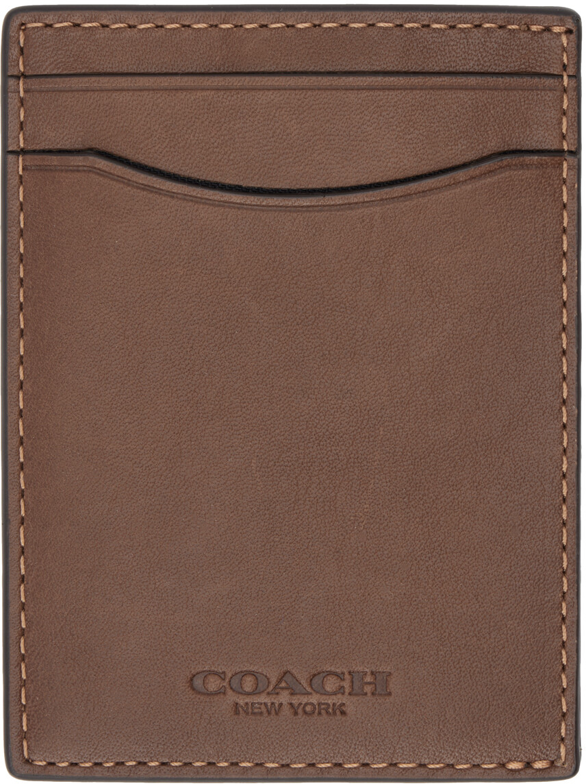 

Коричневый держатель для карт с зажимом для денег Coach 1941
