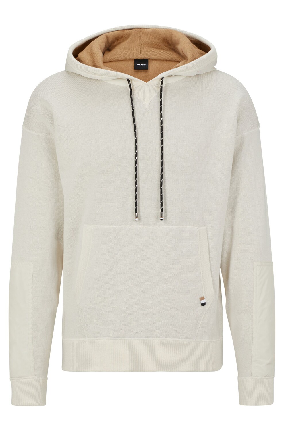 

Толстовка Hugo Boss Signature-stripe In Virgin Wool And Cotton, кремовый, Бежевый