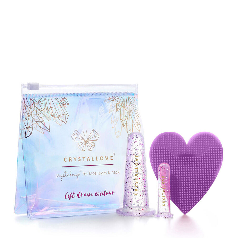 цена Crystallove Beauty Collection силиконовые чашки для массажа лица кристалл, 1 шт.