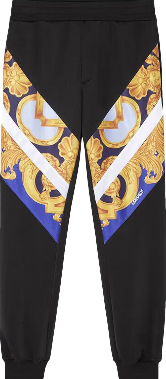

Брюки Versace Track Pant 'Navy/Cobalt/Gold', черный
