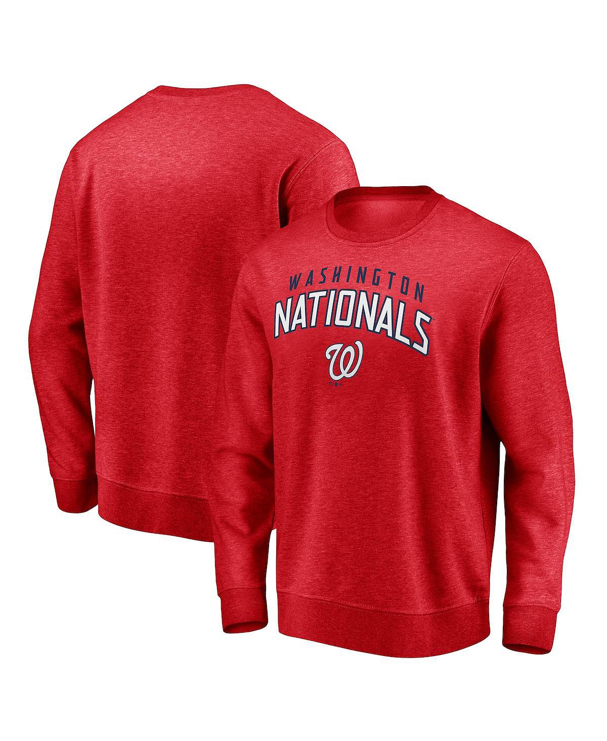 Мужская красная толстовка с логотипом washington nationals gametime arch pullover Fanatics, красный