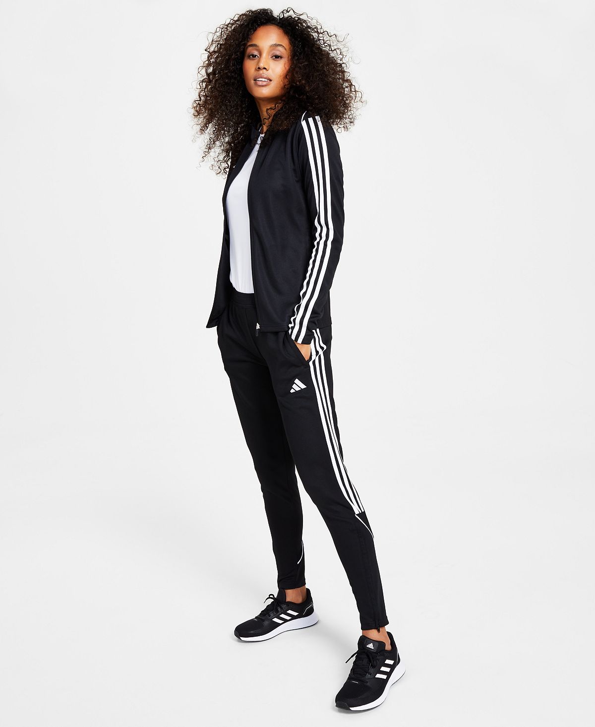 Женские спортивные брюки tiro 23 adidas, черно-белый цена и фото