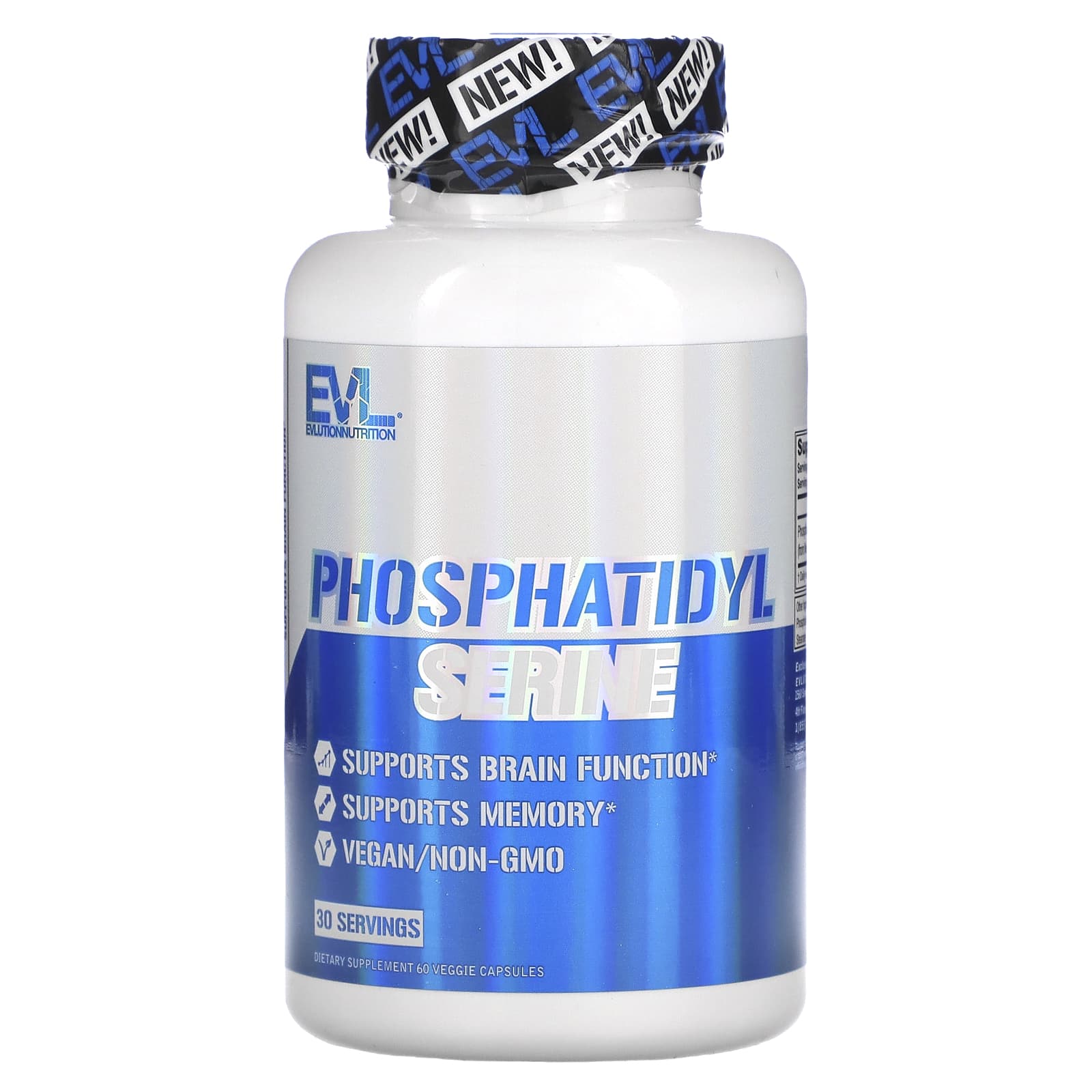 Фосфатидилсерин EVLution Nutrition, 60 растительных капсул evlution nutrition mushroommode 90 растительных капсул