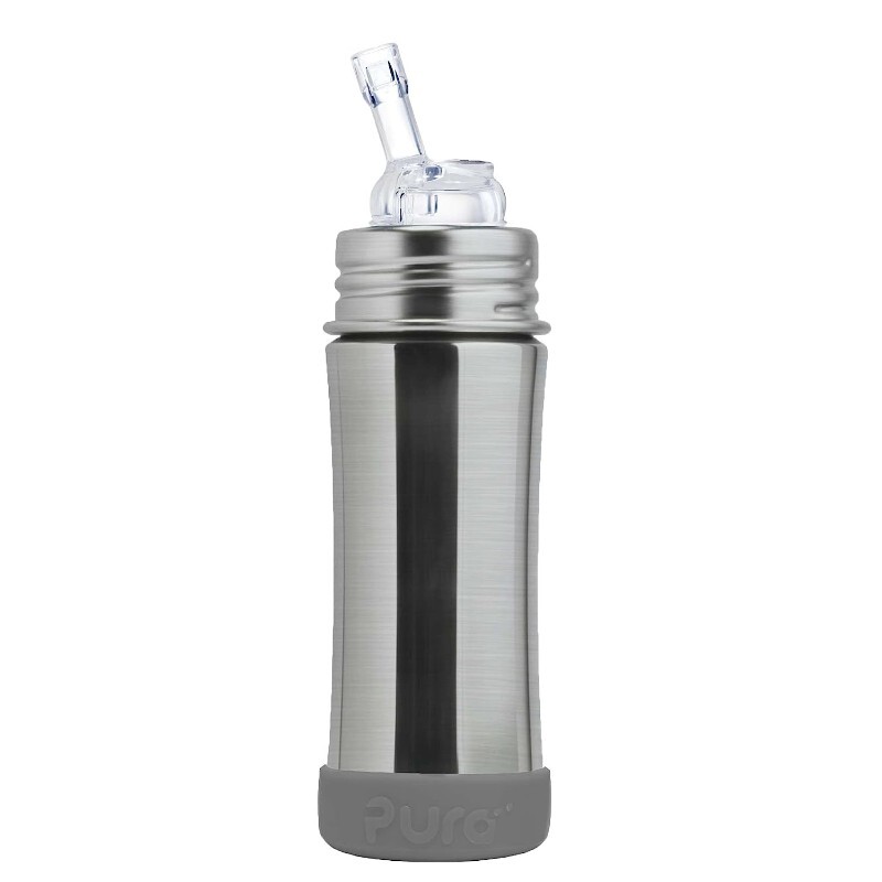 

Термо-бутылочка для кормления 325 мл, Pura Kiki Stainless Steel, серый