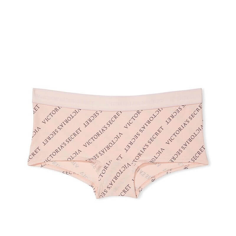 

Трусики-шортики Victoria's Secret Logo Cotton Boyshort, розовый