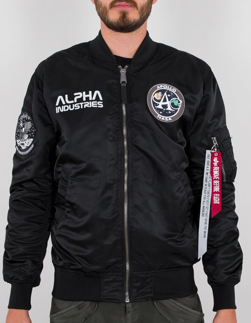 

Куртка Alpha Industries MA-1 Moon Landing Reversible, черно-серая