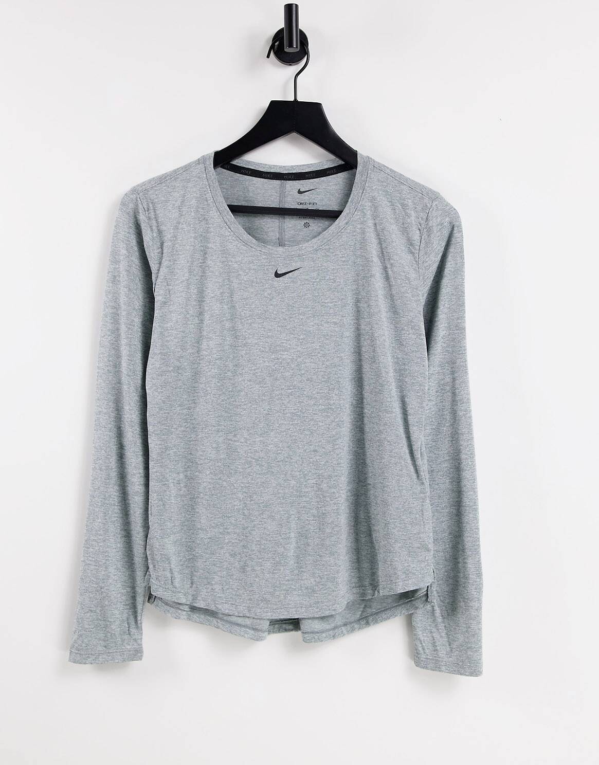 

Серая меланжевая футболка с длинным рукавом Nike Training One Dri-Fit, Серый