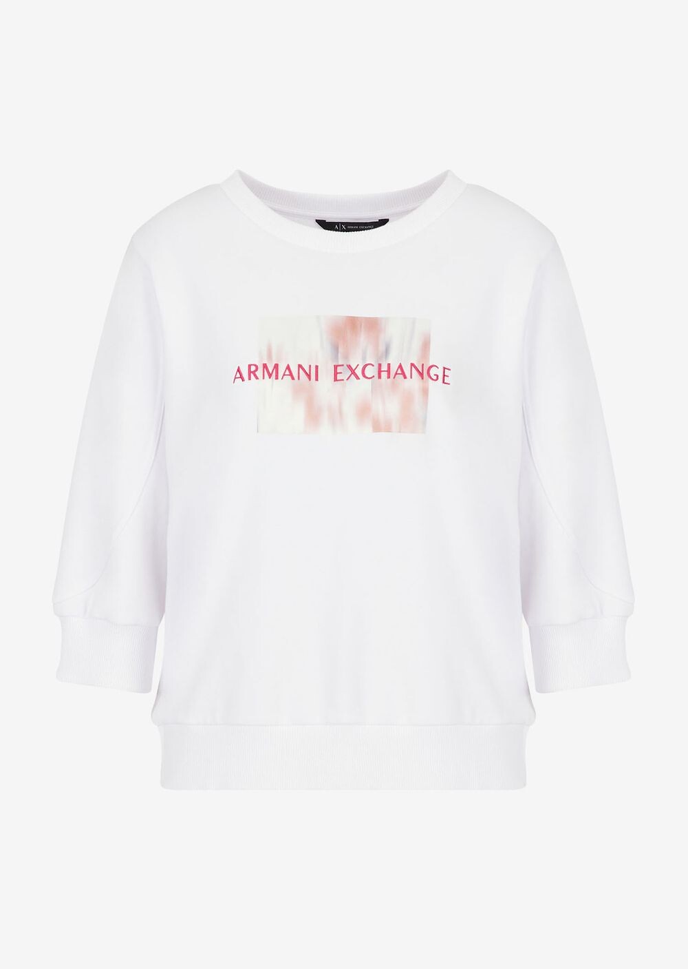 

Толстовка из ткани френч тер с круглым вырезом и цветочным принтом Armani Exchange, белый