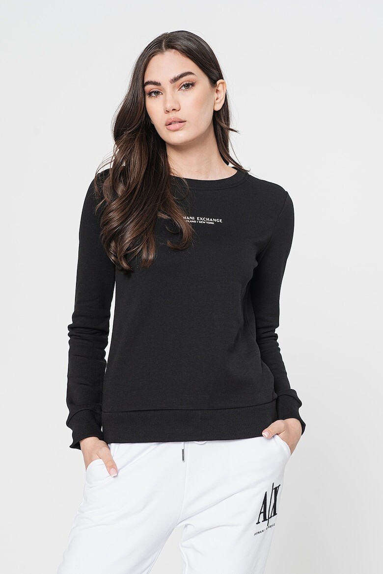 

Толстовка с овальным вырезом и логотипом Armani Exchange, черный