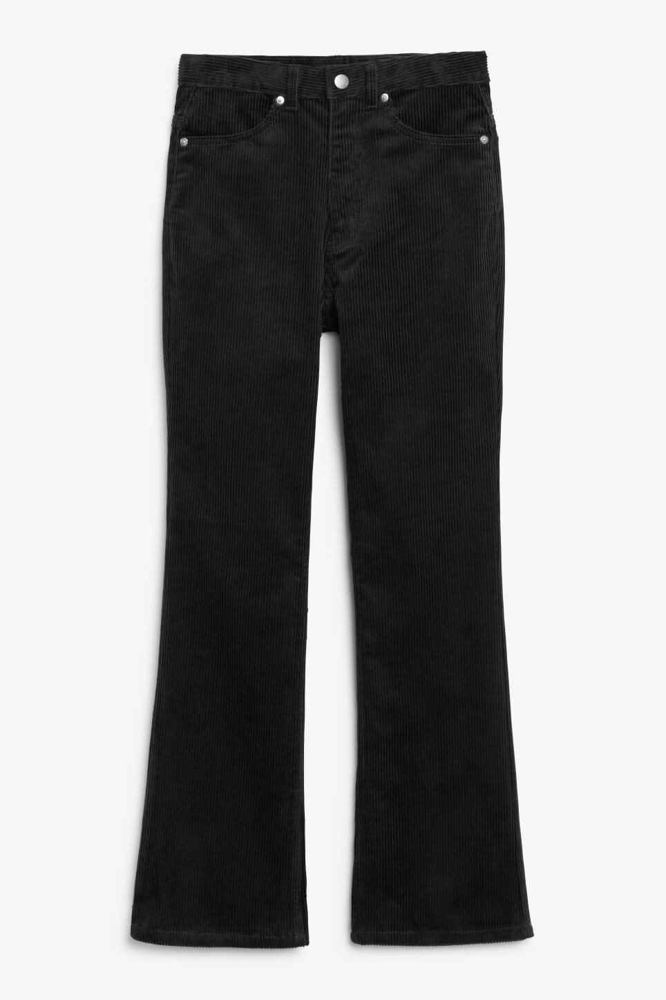 

Вельветовые брюки Monki с завышенной талией, черный