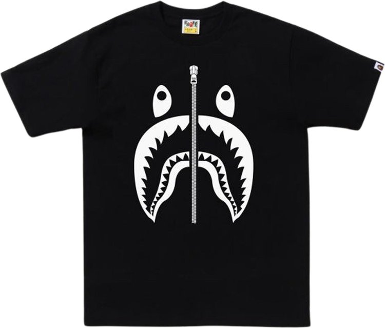 Футболка BAPE Bicolor Shark Tee 'Black', черный футболка bape bicolor shark tee white белый