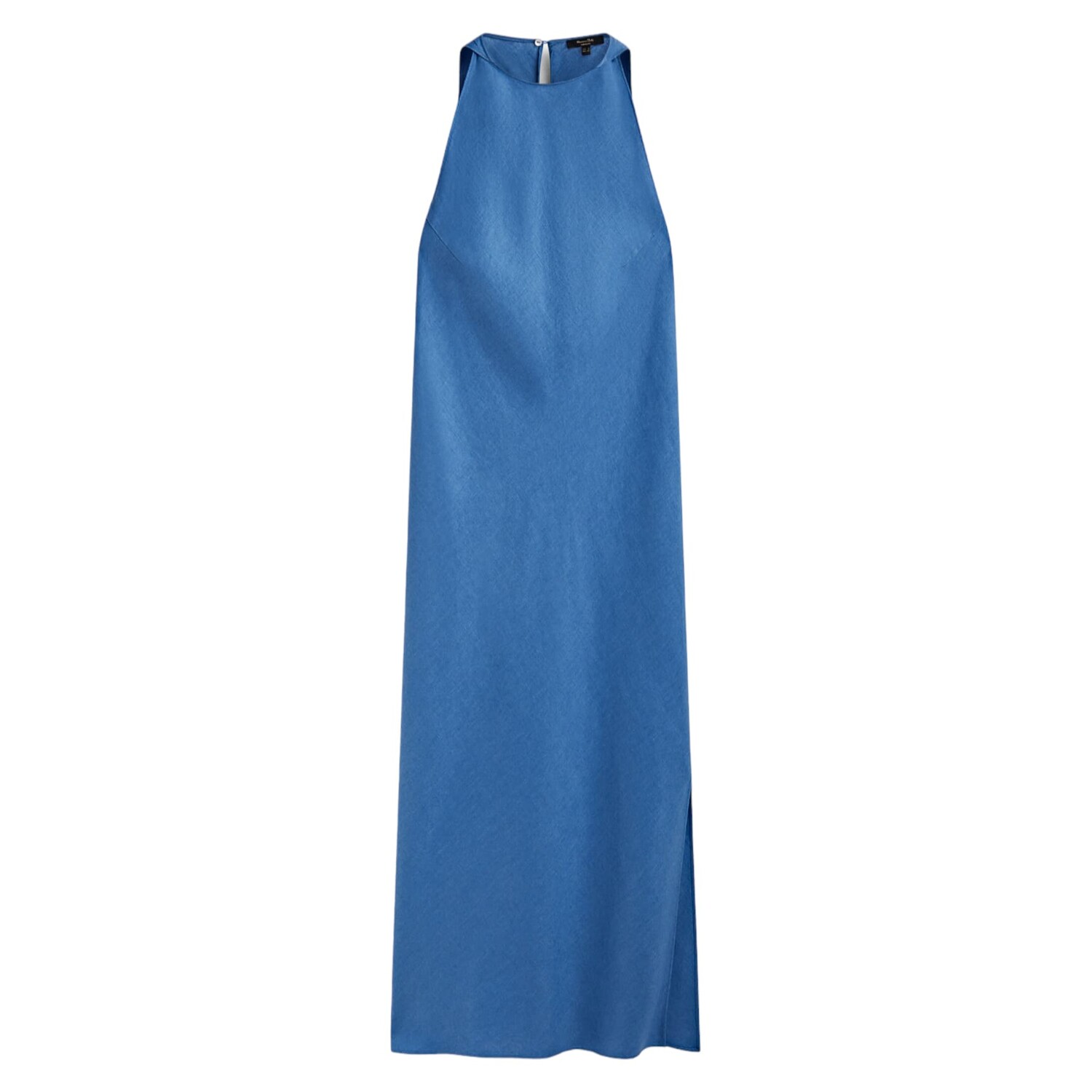 

Платье Massimo Dutti Linen Halter, синевато-голубой