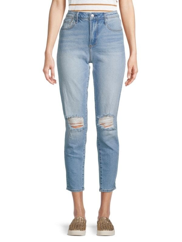

Укороченные джинсы gizelle с эффектом потертости Driftwood Light wash