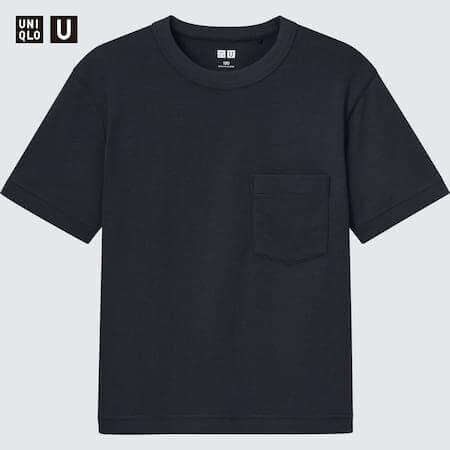 

Футболка детская Uniqlo U Airism Cotton Crew Neck (2021 Season), черный