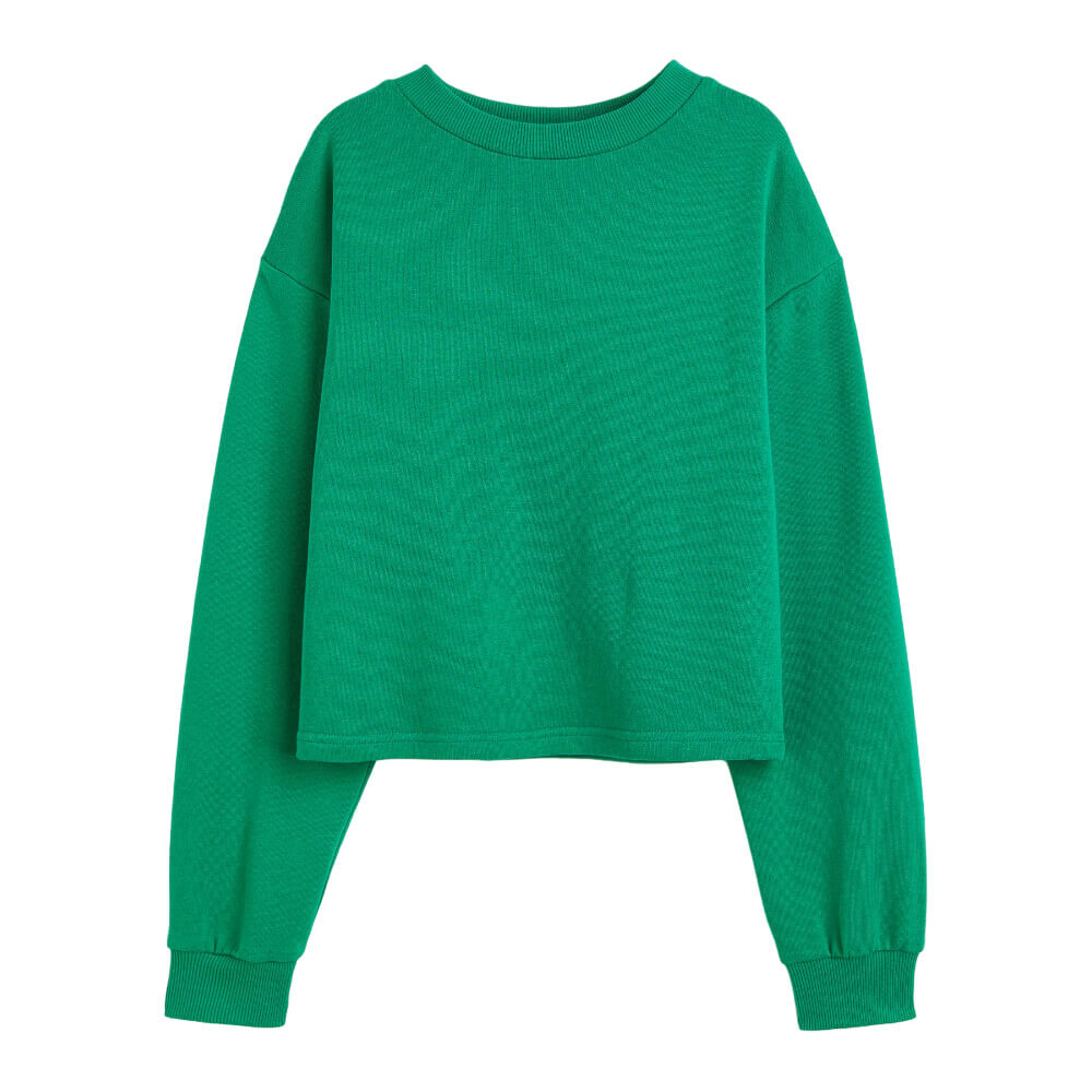 

Свитшот H&M Basics Boxy, ярко-зеленый