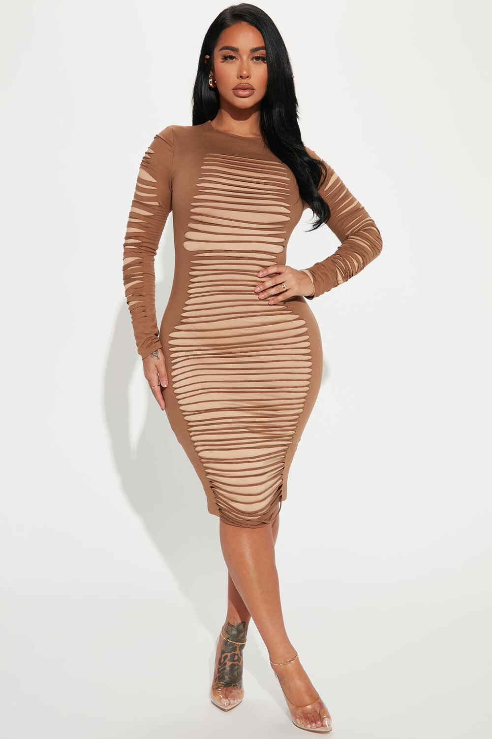 

Платье Fashion Nova D8498, мокко
