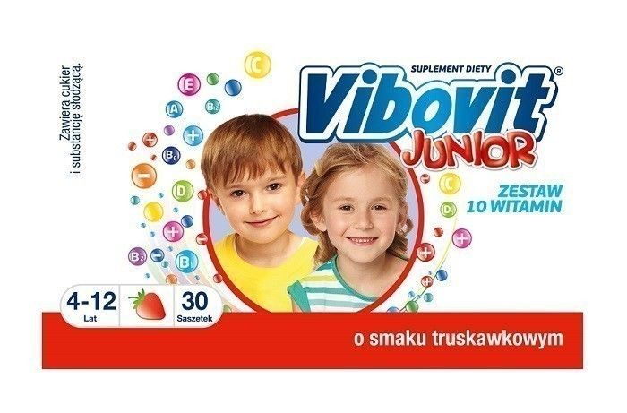 Витамины для детей Vibovit Junior Truskawkowy, 14 шт