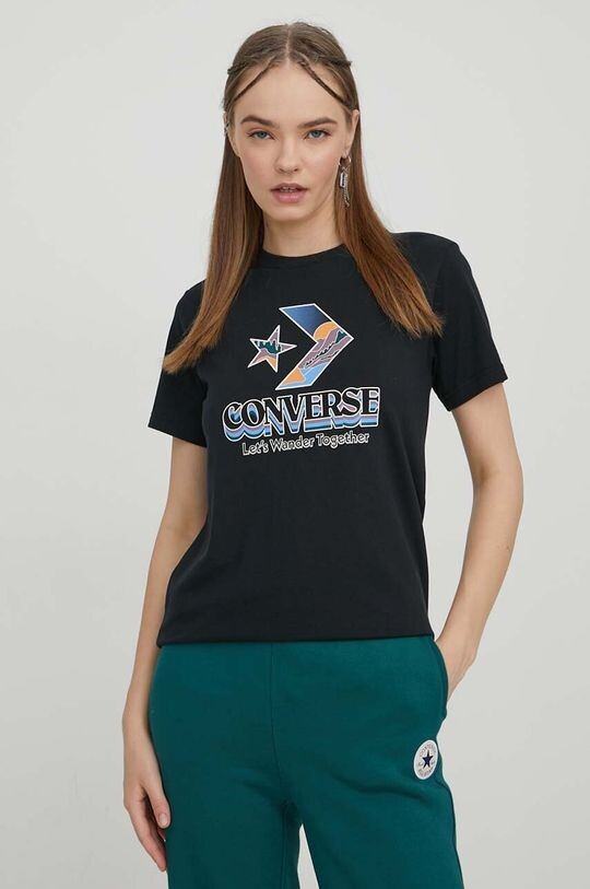 

Хлопковая футболка Converse, черный