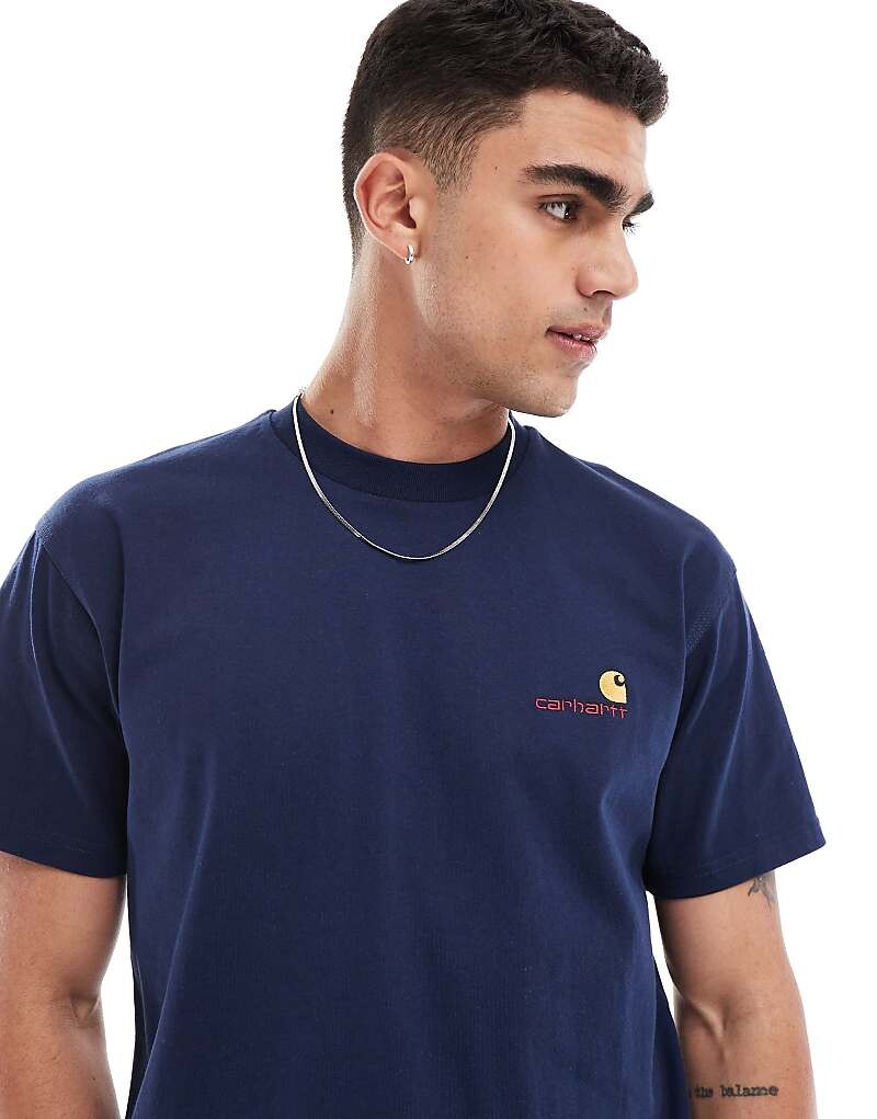 

Carhartt WIP — американский сценарий — темно-синяя футболка