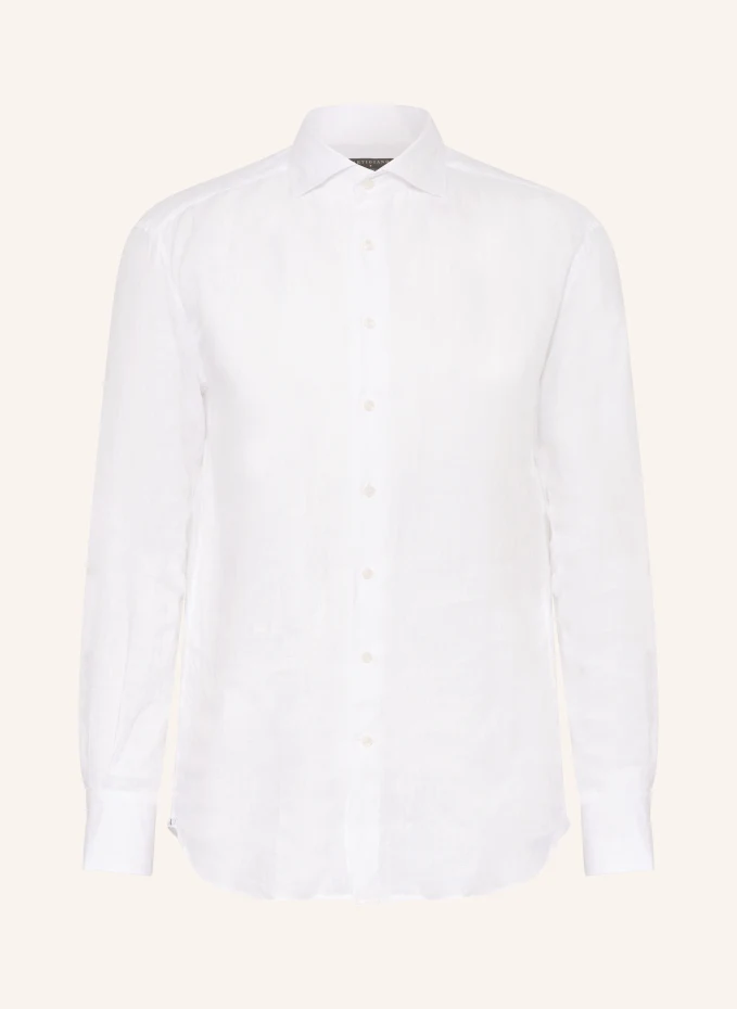 Льняная рубашка классического кроя Artigiano, белый