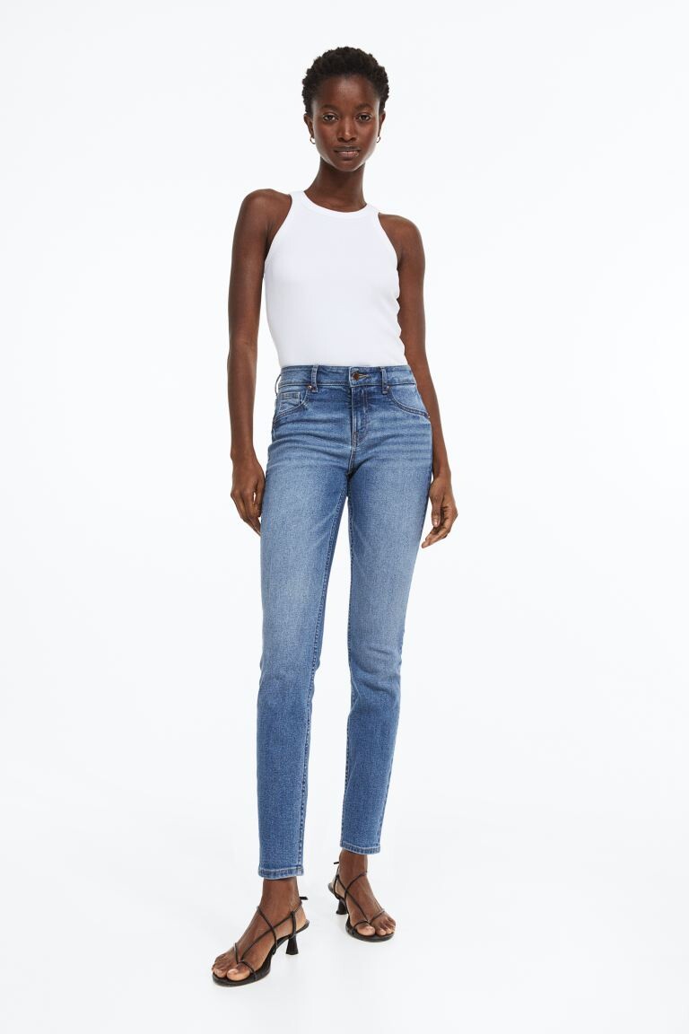 

Джеггинсы с низким щиколотки H&M, синий деним