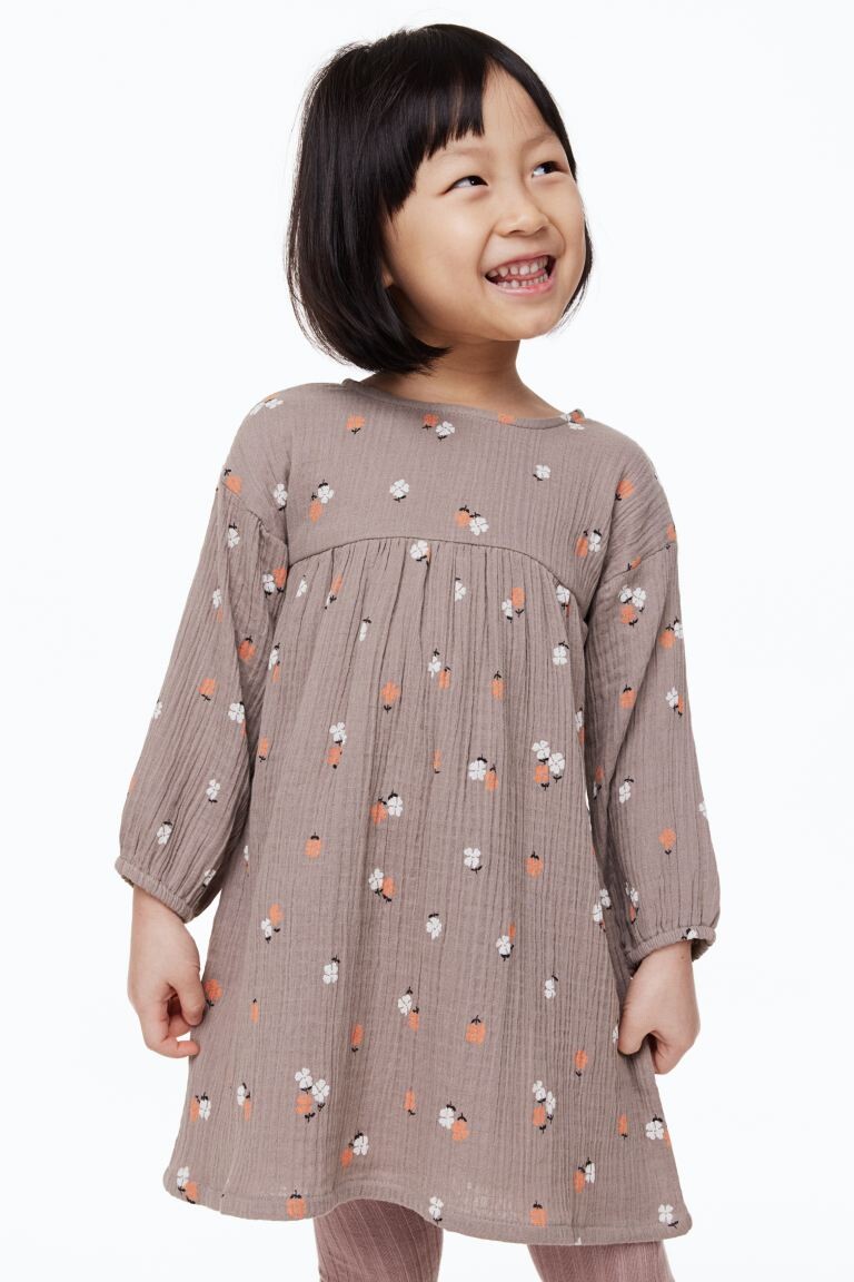 

Платье А-силуэта H&M, серый/цветы