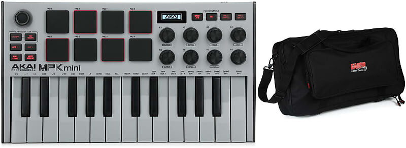 

Akai Professional MPK Mini MK III 25-клавишный контроллер клавиатуры — серый комплект с Gator GK-2110 Micro Keyboard Gig Bag Akai Professional + Gator MPKMini3Gry=1 GK-2110=1